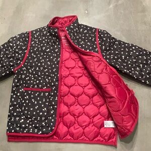 Women’s Floral Quilted Jacket - Black and Red